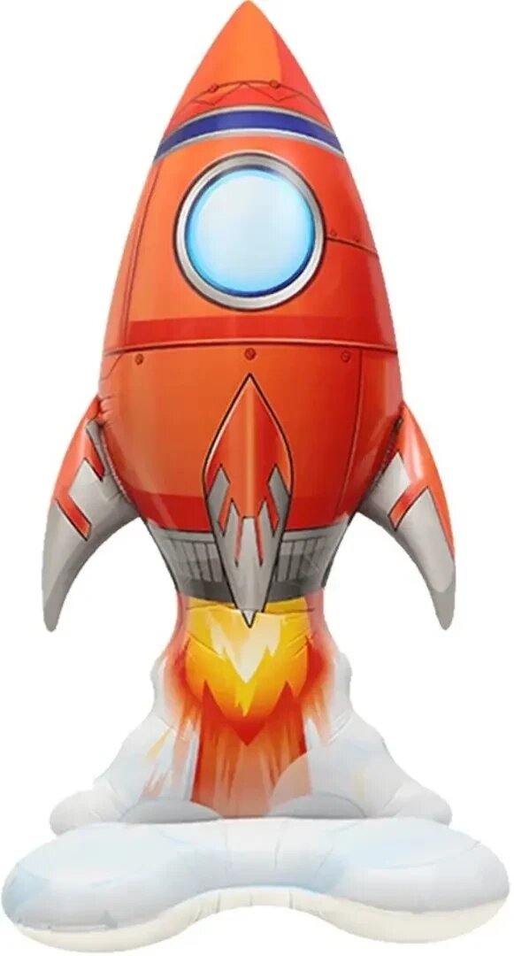 Шар 3D (48''/122 см) Фигура на подставке, Ракета, 1 шт. в уп. от компании ART-DECO МАРКЕТ - магазин товаров для дома - фото 1