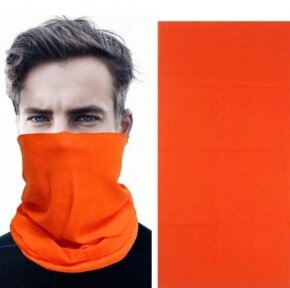 Шарф - труба на лицо Neck Gaiter / Универсальный бафф 16 вариантов ношения / Снуд / Бандана Оранжевый от компании bel-ok - магазин товаров для дома - фото 1