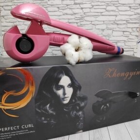 Щипцы стайлер-плойка для завивки локонов Zhengyin Perfect Curl Розовая от компании bel-ok - магазин товаров для дома - фото 1