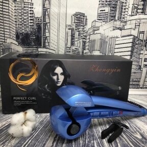 Щипцы стайлер-плойка для завивки локонов Zhengyin Perfect Curl Синяя от компании bel-ok - магазин товаров для дома - фото 1