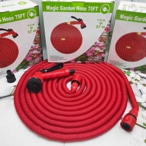 Шланг саморасширяемый садовый для воды Magic Garden Hose (8.5m - 35.3m) NEW ОРИГИНАЛ с пулевизатором Красный от компании bel-ok - магазин товаров для дома - фото 1