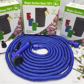 Шланг саморасширяемый садовый для воды Magic Garden Hose (8.5m - 35.3m) NEW ОРИГИНАЛ с пулевизатором Синий от компании bel-ok - магазин товаров для дома - фото 1