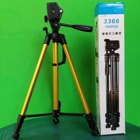 Штатив для камеры и телефона Tripod 3366 (52-140 см) с непромокаемым чехлом Бронза от компании bel-ok - магазин товаров для дома - фото 1