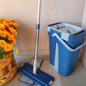 Швабра с ведром 8 л. и автоматическим отжимом - комплект для уборки MOP Scratch Cleaning Синий от компании bel-ok - магазин товаров для дома - фото 1