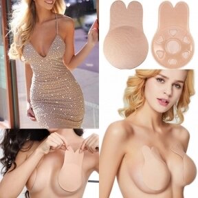 Силиконовые наклейки для поднятия бюста Under Wear Invisible Push Бюстгальтер невидимка Бежевый L/XL от компании bel-ok - магазин товаров для дома - фото 1