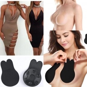 Силиконовые наклейки для поднятия бюста Under Wear Invisible Push Бюстгальтер невидимка Черный S/M от компании bel-ok - магазин товаров для дома - фото 1