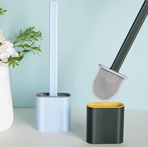 Силиконовый ёрш для унитаза Toilet Brush / Плоская ершик-щетка для туалета  Голубой от компании bel-ok - магазин товаров для дома - фото 1