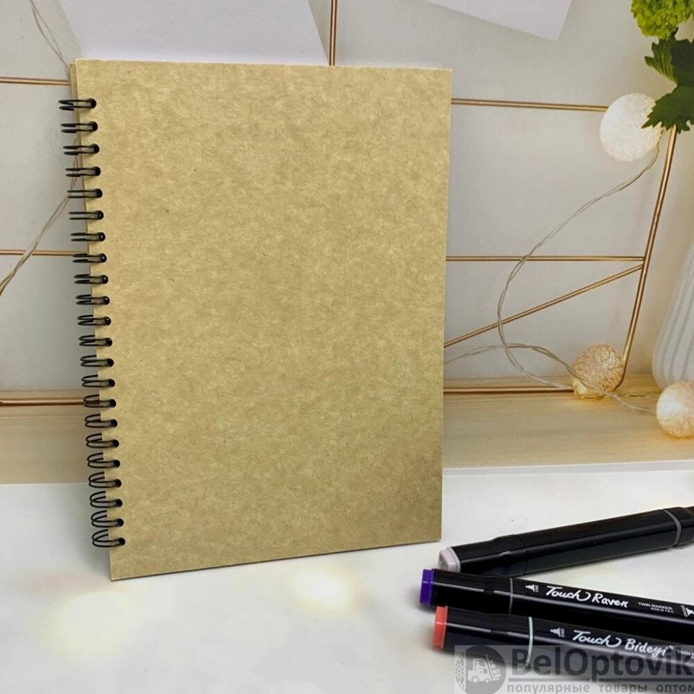 Скетчбук блокнот "Sketchbook" с плотными листами для рисования (А5, белая бумага, спираль, 40 листов), от компании ART-DECO МАРКЕТ - магазин товаров для дома - фото 1