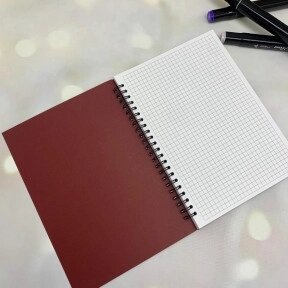 Скетчбук блокнот Sketchbook с плотными листами для рисования (А5, бумага в клетку, спираль, 40 листов) Красная от компании ART-DECO МАРКЕТ - магазин товаров для дома - фото 1