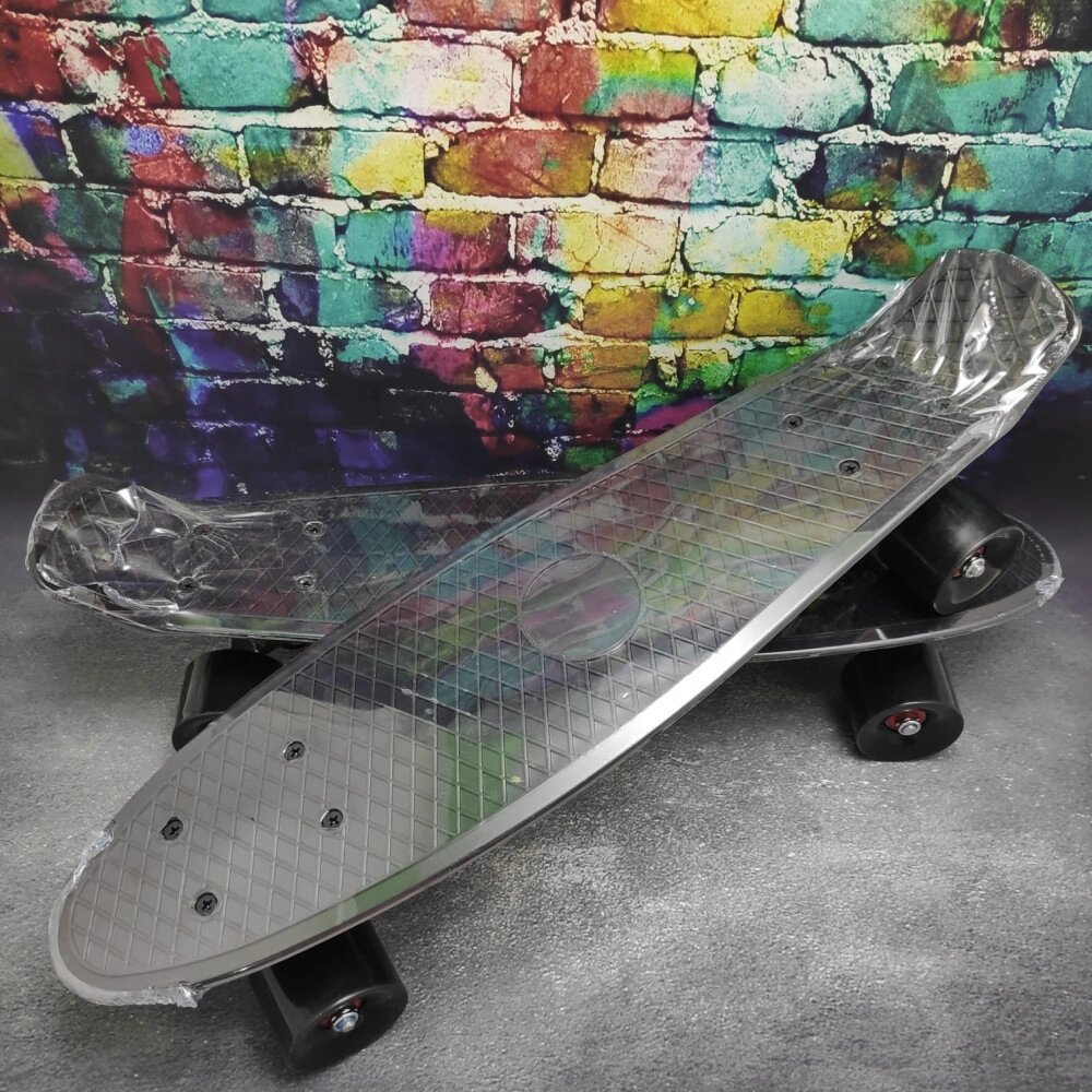 Скейтборд Пенни Борд (Penny Board) однотонный, матовые колеса 2 дюйма (цвет микс), до 60 кг.  Оранжевый от компании ART-DECO МАРКЕТ - магазин товаров для дома - фото 1