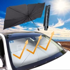 Солнцезащитный зонт для лобового стекла автомобиля, светоотражающий, складной 75 х 130 см от компании ART-DECO МАРКЕТ - магазин товаров для дома - фото 1