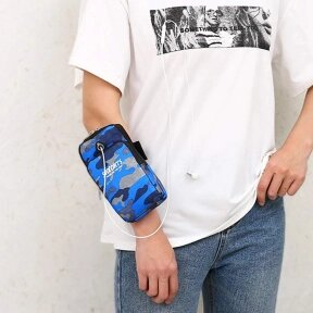 Спортивная сумка чехол SPORTS Music для телефона на руку, камуфляжный принт Синий от компании ART-DECO МАРКЕТ - магазин товаров для дома - фото 1