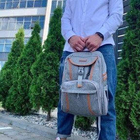 Спортивный стильный рюкзак OMASKA с USB / термо / непромокаемое отделение Серый от компании ART-DECO МАРКЕТ - магазин товаров для дома - фото 1