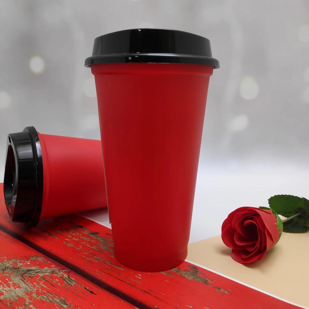 Стакан тамблер Wowbottles с кофейной крышкой для горячих и холодных напитков, 400 мл Красный от компании ART-DECO МАРКЕТ - магазин товаров для дома - фото 1