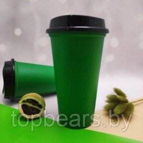 Стакан тамблер Wowbottles с кофейной крышкой для горячих и холодных напитков, 400 мл Зеленый от компании ART-DECO МАРКЕТ - магазин товаров для дома - фото 1