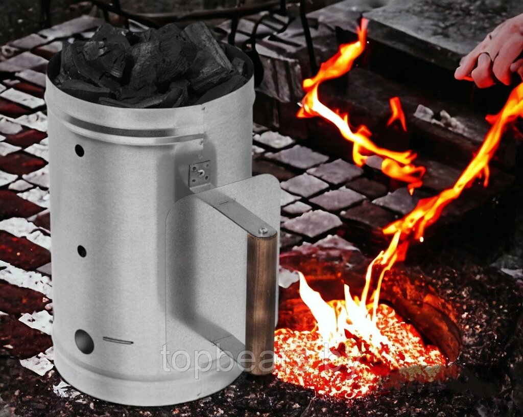 Стартер для розжига угля, 7 литров / Оцинкованная сталь, защитный экран от компании ART-DECO МАРКЕТ - магазин товаров для дома - фото 1
