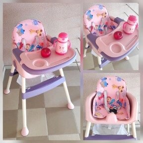 Стульчик для кормления ребенка Bestbaby розово/фиолетовый от компании ART-DECO МАРКЕТ - магазин товаров для дома - фото 1