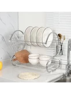 Сушилка для посуды настольная полка в шкаф с поддоном от компании ART-DECO МАРКЕТ - магазин товаров для дома - фото 1