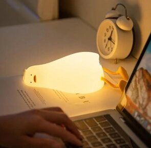 Светильник - ночник силиконовый Сонный Гусь Duck Sleep Lamp (USB, 3 режима, таймер 30 мин) от компании Art-deco магазин товаров для дома - фото 1