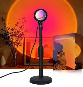 Светодиодная лампа с проекцией заката Sunset Lamp для Tik-Tok 16 цветов c пультом дистанционного управления 5W от компании bel-ok - магазин товаров для дома - фото 1