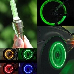 Светящиеся светодиодные колпачки на ниппель колеса (вело, мото, авто) Зеленый от компании ART-DECO МАРКЕТ - магазин товаров для дома - фото 1