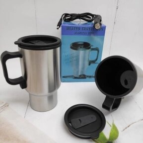 Термокружка с подогревом от прикуривателя  ELECTRIC MUG STAINLESS STEEL 140Z Металл от компании bel-ok - магазин товаров для дома - фото 1