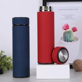 Термос - бутылка Life Vacuum Cup с ситечком / Матовый термос 500 мл. нержавеющая сталь Красный от компании ART-DECO МАРКЕТ - магазин товаров для дома - фото 1