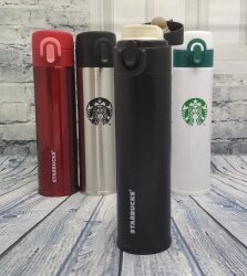 Термос Thermos Starbucks Stainless Steel Flaks, 380 мл. Распродажа  Черный с надписью Starbucks от компании bel-ok - магазин товаров для дома - фото 1