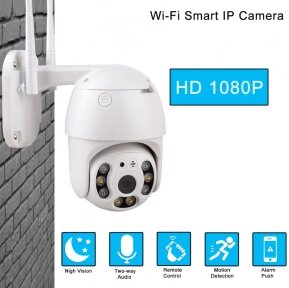Уличная Wifi 1080P IP 66 Smart камера YH-5V с микрофоном, ночное видение голосовой сигнал тревоги от компании ART-DECO МАРКЕТ - магазин товаров для дома - фото 1