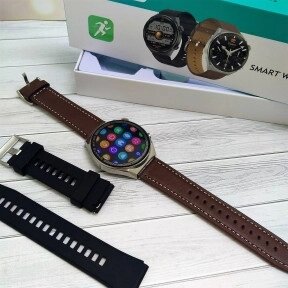 Умные часы Smart Watch Mivo GT3 /1.5/ IP68 / NFC / 2 комплекта ремешков Циферблат Серебро от компании ART-DECO МАРКЕТ - магазин товаров для дома - фото 1