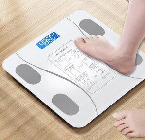 Умные напольные весы Bluetooth Smart Scale (12 показателей тела) / Весы с приложением до 180 кг. Белые от компании bel-ok - магазин товаров для дома - фото 1