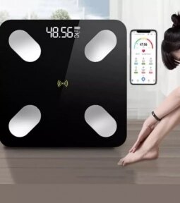 Умные напольные весы Bluetooth Smart Scale (12 показателей тела) / Весы с приложением до 180 кг. Черный от компании bel-ok - магазин товаров для дома - фото 1