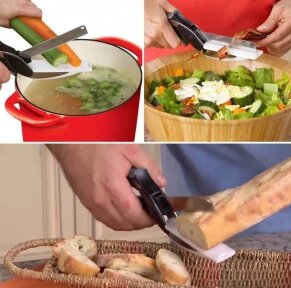 Умный нож Clever Cutter для быстрой нарезки  Овощи Фрукты Мясо/ножницы для продуктов от компании ART-DECO МАРКЕТ - магазин товаров для дома - фото 1