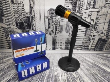 Универсальный настольный держатель для ручного микрофона Microphone Stands F-3 от компании bel-ok - магазин товаров для дома - фото 1