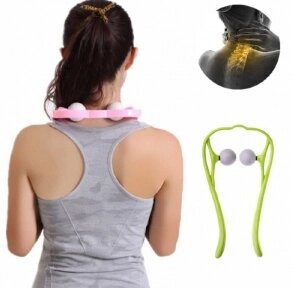 Универсальный роликовый массажер Neck Massager (шея, поясница, ноги, бедра) Зеленый от компании bel-ok - магазин товаров для дома - фото 1