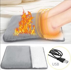 USB плюшевая электрогрелка для ног Ultra plush foot warmer 29 х 29 см от компании bel-ok - магазин товаров для дома - фото 1