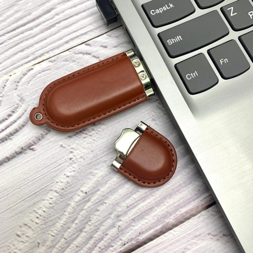 USB накопитель (флешка) Business коричневая кожа, 16 Гб от компании bel-ok - магазин товаров для дома - фото 1