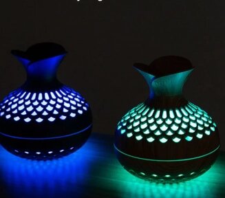 Увлажнитель (аромадиффузор) воздуха Flower Humidifier SX-E342 с функцией ночника 300 ml Темное дерево от компании bel-ok - магазин товаров для дома - фото 1