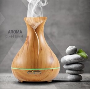 Увлажнитель воздуха (аромадиффузер) Aroma Diffuser с таймером на 1/3/6 часов и LED-подсветкой, 400 ml Светлое дерево от компании bel-ok - магазин товаров для дома - фото 1