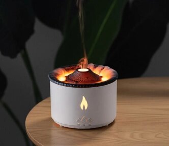 Увлажнитель воздуха (аромадиффузор) - ночник Aroma Diffuser J-V19 с пультом ДУ, 300 ml (режимы вулкан/пламя, 2 режима от компании bel-ok - магазин товаров для дома - фото 1