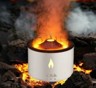 Увлажнитель воздуха (аромадиффузор) Volcano Aroma Diffuser J-V19 с пультом ДУ, 360 ml (режимы вулкан/пламя, от компании ART-DECO МАРКЕТ - магазин товаров для дома - фото 1
