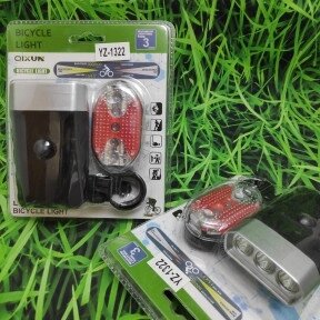 Велосипедный фонарь YZ-1322 (передний  задний) 3 LED на батарейках от компании ART-DECO МАРКЕТ - магазин товаров для дома - фото 1