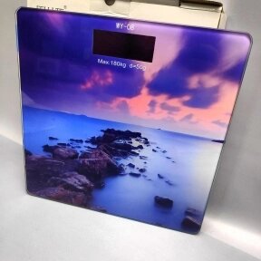 Весы электронные напольные стеклянные с LED дисплеем Personal glass scale 28.00 х 28.00 см,  до 180 кг Рассвет от компании bel-ok - магазин товаров для дома - фото 1