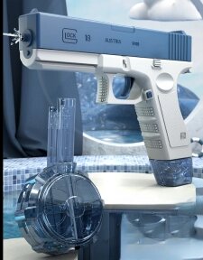 Водяной пистолет GLOCK WATER GUN (2 обоймы, USB аккумулятор) Синий от компании bel-ok - магазин товаров для дома - фото 1