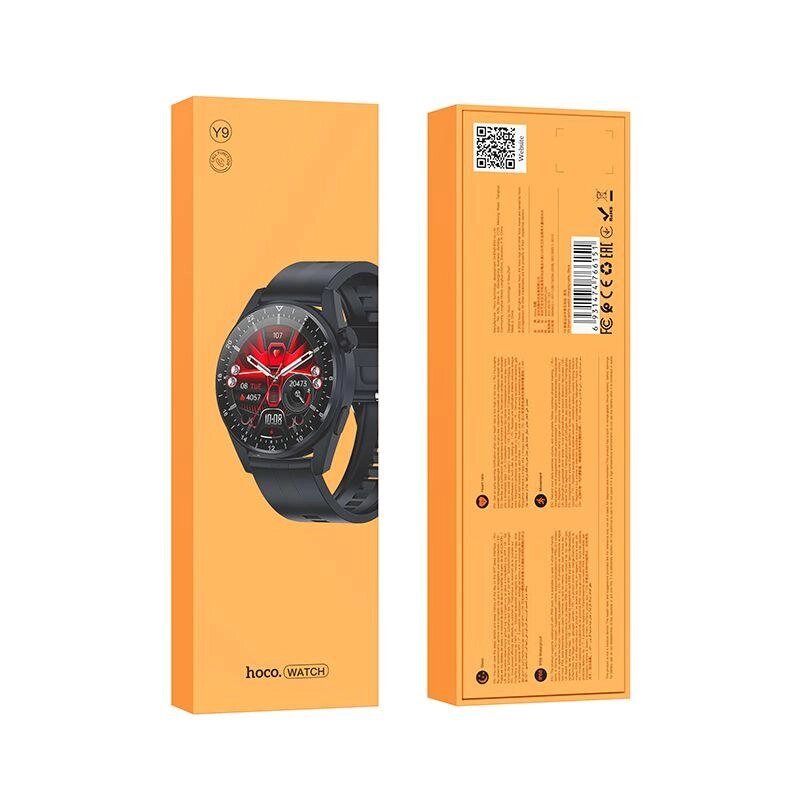Y9 Smart sports watch (Call Version) черный hoco от компании ART-DECO МАРКЕТ - магазин товаров для дома - фото 1
