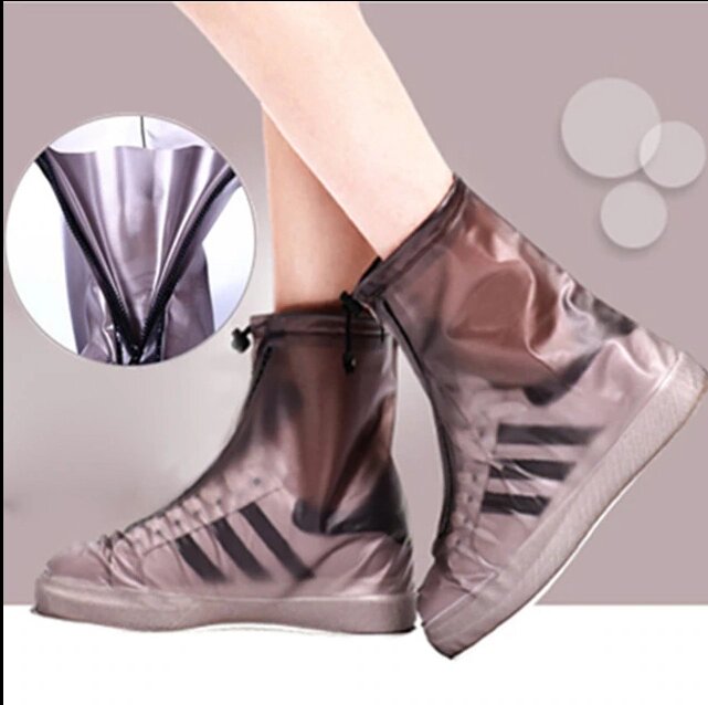 Защитные чехлы (дождевики, пончи) для обуви от дождя и грязи с подошвой цветные, Черные р-р 32-34 (XS) от компании ART-DECO МАРКЕТ - магазин товаров для дома - фото 1
