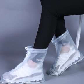 Защитные чехлы (дождевики, пончи) для обуви от дождя и грязи с подошвой цветные р-р 41-42 (XL) Белые от компании ART-DECO МАРКЕТ - магазин товаров для дома - фото 1