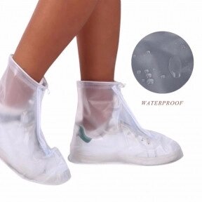 Защитные чехлы (дождевики, пончи) для обуви от дождя и грязи с подошвой цветные р-р 43-44 (2XL) Белые от компании ART-DECO МАРКЕТ - магазин товаров для дома - фото 1