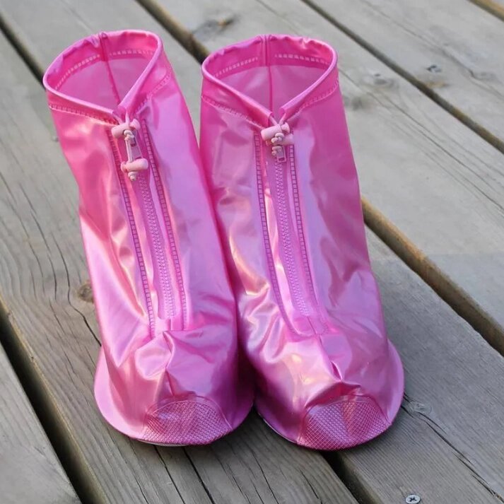 Защитные чехлы (дождевики, пончи) для обуви от дождя и грязи с подошвой цветные, Розовые р-р 32-34(XS) от компании ART-DECO МАРКЕТ - магазин товаров для дома - фото 1