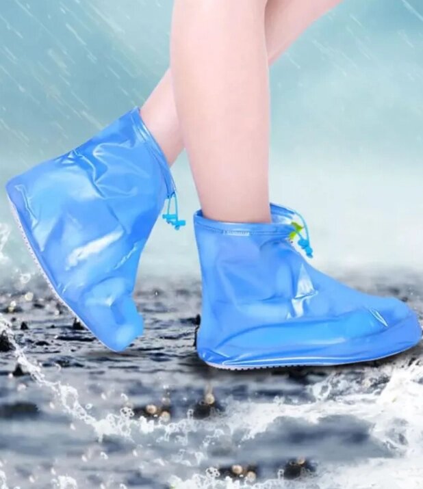 Защитные чехлы (дождевики, пончи) для обуви от дождя и грязи с подошвой цветные, Синие р-р 39-40 (L) от компании ART-DECO МАРКЕТ - магазин товаров для дома - фото 1